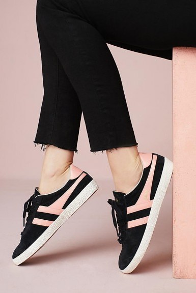 Gola Suede Specialist Sneakers | black and pink trainers - flipped