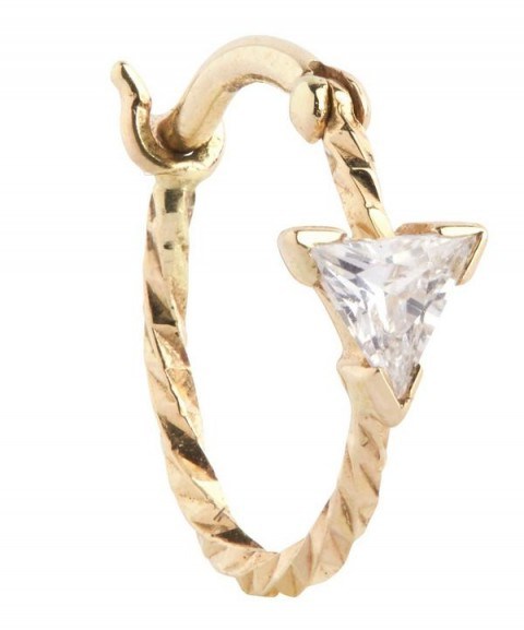MARIA BLACK Gold Diamond Cut Viper Single Hoop Earring ~ stylish earrings ~ modern jewellery - flipped