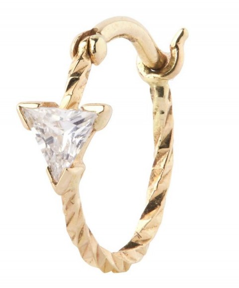 MARIA BLACK Gold Diamond Cut Viper Single Hoop Earring ~ stylish earrings ~ modern jewellery