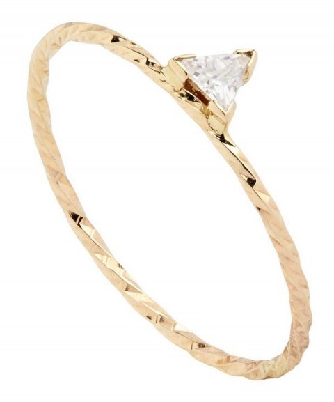 MARIA BLACK Gold Diamond Cut Viper Trillion Sapphire Ring ~ petite rings ~ delicate modern jewellery - flipped