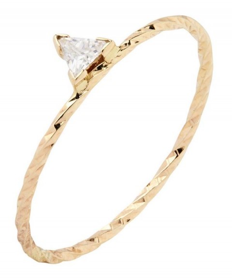 MARIA BLACK Gold Diamond Cut Viper Trillion Sapphire Ring ~ petite rings ~ delicate modern jewellery
