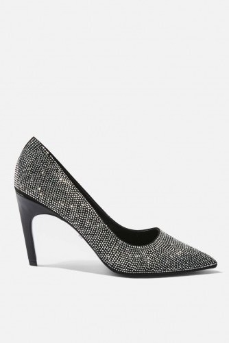 TOPSHOP GRANDURE Chain Court Shoes – glamorous sparkly courts – party heels - flipped
