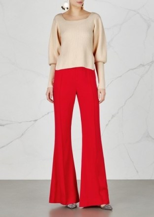 KHAITE Harriet flared trousers ~ chic red pants - flipped