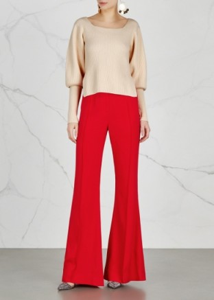 KHAITE Harriet flared trousers ~ chic red pants