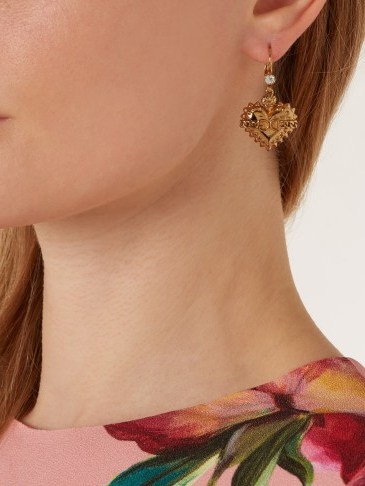DOLCE & GABBANA Heart-drop earrings ~ designer fashion jewellery ~ beautiful Italian accessories - flipped
