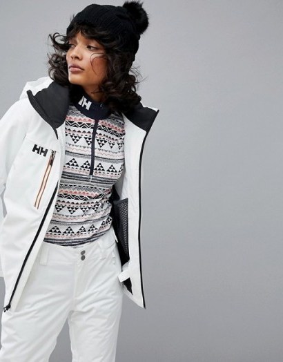Helly Hansen Motionista Jacket In White ~ white ski jackets - flipped