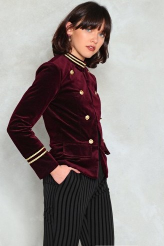 Nasty Gal I Want a Soldier Cord Jacket ~ burgundy military jackets - flipped