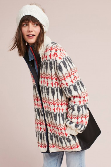 Sleeping On Snow Intarsia Jumper Jacket | knitted patterned jackets