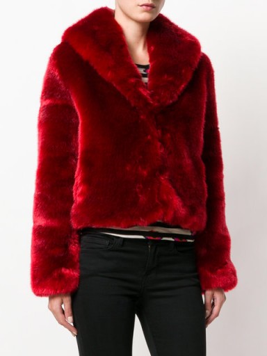 LA SEINE & MOI Erelle jacket | red faux fur jackets