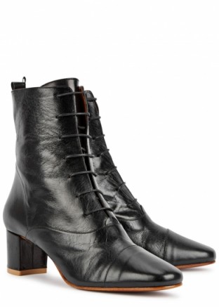BY FAR Lada black leather ankle boots ~ Victorian style footwear