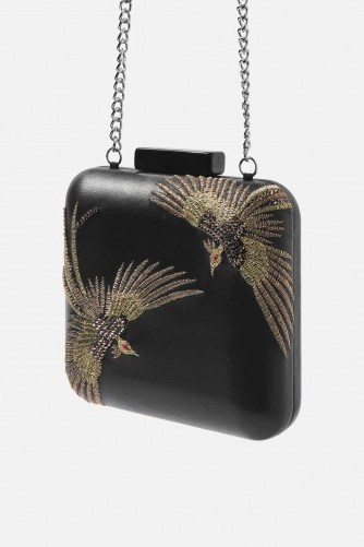Topshop Leather Bird Boxy Clutch | embellished bags - flipped