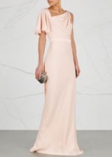ALEXANDER MCQUEEN Light pink draped gown – elegant one shoulder event gowns