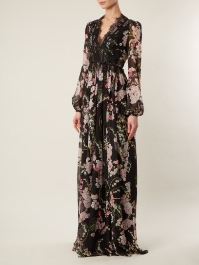 GIAMBATTISTA VALLI Lily Of The Valley-print silk-georgette gown ~ lace floral gowns - flipped