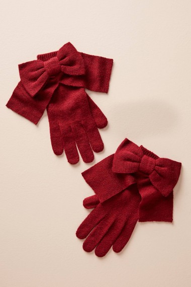 Anthropologie Long Bow-Tied Gloves | cute winter accessories | winter colours