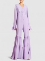 MADIYAH AL SHARQI‎ Ruffled Wide-Leg Jumpsuit ~ lilac ruffle jumpsuits ~ beautiful fashion