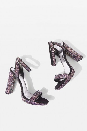 TOPSHOP MARIETTA Glitter Platforms Sandals ~ glittering party shoes - flipped
