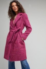 HELENE BERMAN Marin Wrap Coat / pink belted winter coats