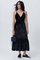 REBECCA MINKOFF MAZY DRESS | black velvet deep V-neckline dresses