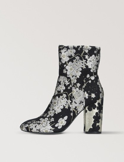 NINE WEST Corban brocade ankle boots / flowery boot / chunky heel - flipped