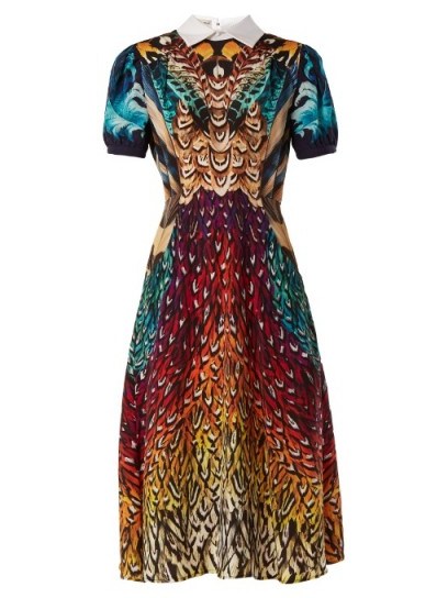 MARY KATRANTZOU Osprey silk crepe de Chine dress ~ beautiful multi prints - flipped
