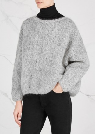 AMERICAN VINTAGE Owatonna chunky-knit mohair blend jumper ~ casual luxe ~ fluffy grey jumpers