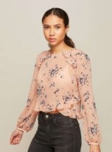 Miss Selfridge PETITE Pink Floral Print Blouse | ruffle trim blouses