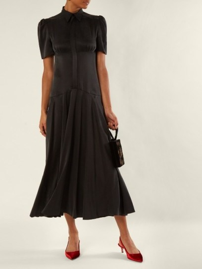 HILLIER BARTLEY Plimpton panelled sandwashed-silk midi dress ~ effortless style dresses - flipped