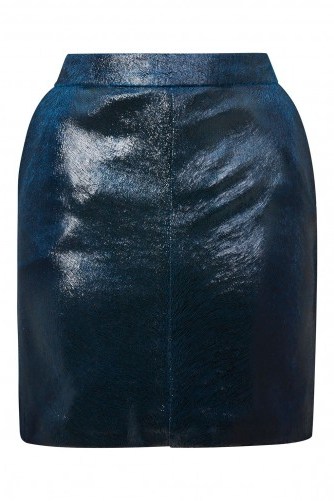 Topshop Pony Velvet Mini Skirt | blue skirts - flipped