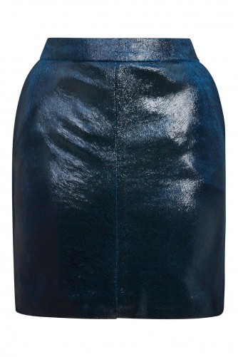 Topshop Pony Velvet Mini Skirt | blue skirts
