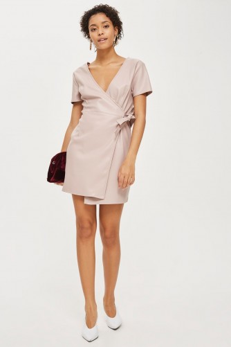 Topshop PU Wrap Mini Dress / shiny dresses