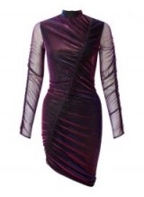 Miss Selfridge Purple Mesh Ruched Dress – asymmetric party dresses