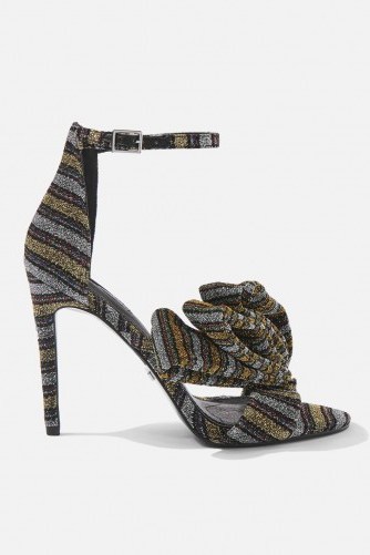Topshop Rhea Fan Sandals | metallic party heels - flipped