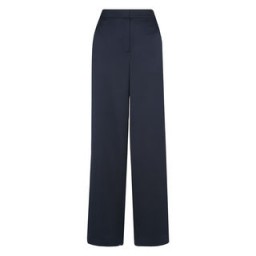 WHISTLES Satin Wide Leg Trouser / navy-blue silky trousers