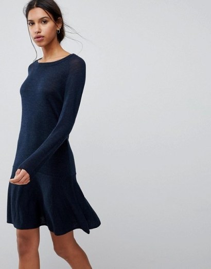 Selected Femme Knit Peplum Dress | fluted hem knitted dresses - flipped