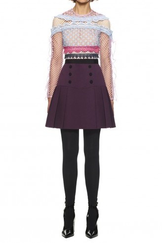 $329.00 Self Portrait Bellis Guipure Lace Trim Mini Dress - flipped