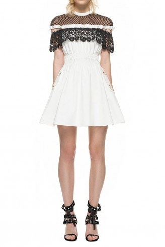 $278.00 SELF PORTRAIT MONOCHROME HUDSON MINI DRESS, #self-portrait dress, #mini dress, - flipped