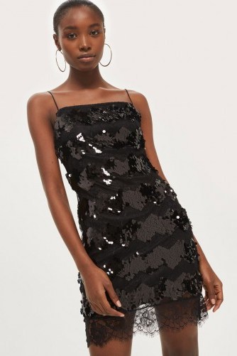Topshop Sequin Lace Slip Bodycon Dress / luxe cami dresses / party fashion - flipped