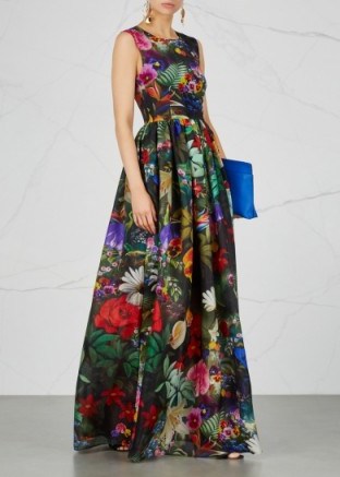 MARY KATRANTZOU Shaw floral-print silk organza gown ~ sleeveless printed gowns ~ bold prints - flipped