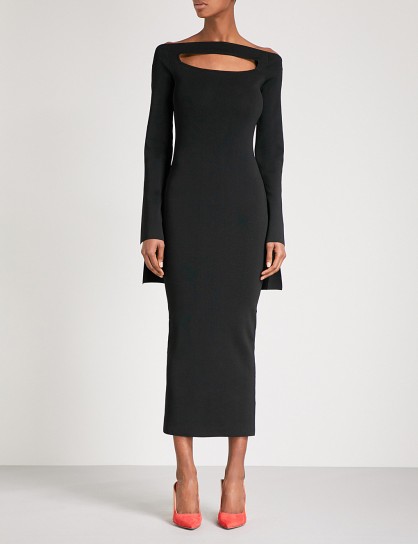 SOLACE LONDON Cutout bodycon knitted midi dress ~ chic fitted dresses ~ lbd