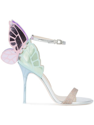 SOPHIA WEBSTER winged stiletto sandals / metallic butterfly heels