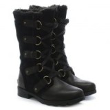 SOREL Emelie Laces Black Suede Calf Boots – waterproof winter boots