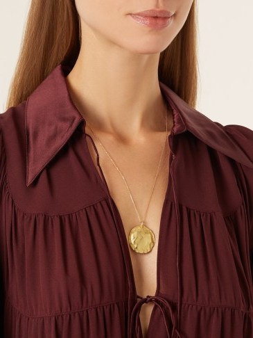 ORIT ELHANATI Stingray yellow-gold necklace ~ hammered disc pendants - flipped