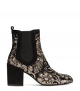 STUART WEITZMAN THE MEDIATE BOOTIE | black embroidered booties | embellished block heel ankle boots