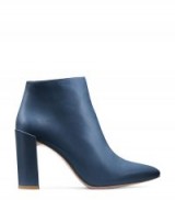 STUART WEITZMAN THE PURE BOOTIE | blue leather block heel booties | stylish winter ankle boots