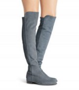 STUART WEITZMAN THE ALLGOOD BOOT | denim-blue just over the knee boots | stylish winter footwear