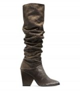 STUART WEITZMAN THE SMASHING BOOT | metallic chunky cone heel boots | slouchy style