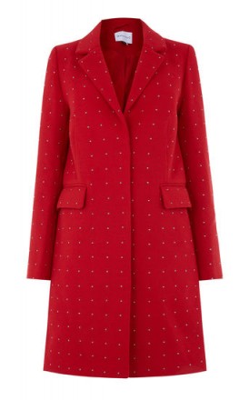 WAREHOUSE STUDDED CROMBIE ~ red winter coats