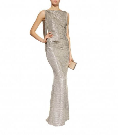 Talbot Runhof Ponceau1 Metallic Gown ~ gold ruched gowns ~ glamorous event wear - flipped