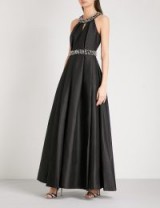 TED BAKER Shelani sleeveless cotton-blend gown / black event gowns