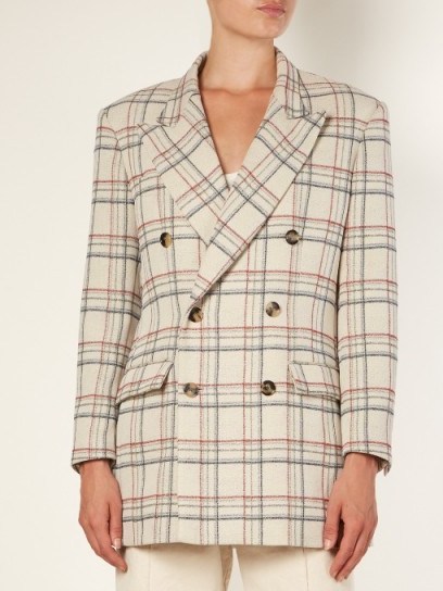ISABEL MARANT Telis double-breasted checked jacket ~ classic check print jackets - flipped